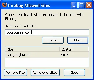 Allowed Sites